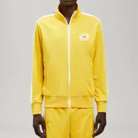 Jaket Olahraga Pria, Pakaian Aktif Kualitas Tinggi Jaket Track Kuning Kustom Slim Fit untuk Pria