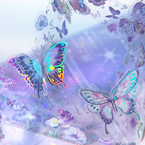 Elegante biglietto 3D con farfalla viola - Biglietto di auguri <span class=keywords><strong>pop</strong></span>-up olografico scintillante - Regalo artistico di benedizione per mamma, amica, insegnante - Product Image 4