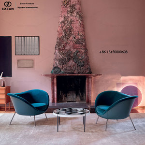 ชุดโซฟาพักผ่อนสไตล์อิตาเลียนสุดหรูหรา  แบบเรียบง่าย  วัสดุกำมะหยี่  เก้าอี้เดี่ยว  สำหรับบ้านพักตากอากาศสมัยใหม่ - Product Image 6