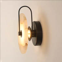 Applique murale moderne en albâtre, design rond, luminaire décoratif pour chambre et hôtel, lampe murale en pierre