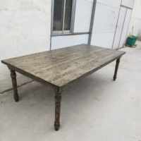 Table à manger pliante en bois massif Eventfur, style farmhouse, avec dimensions personnalisables et finition antique, pour hôtel et salon