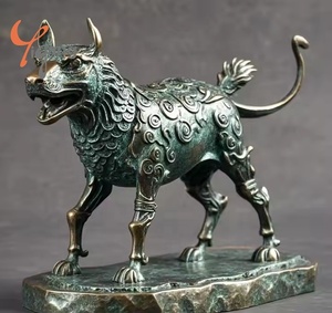 Sculpture en métal de décoration de jardin en plein air sur mesure grandeur nature, statue de lévrier en bronze - Product Image 2