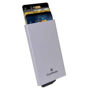 Tarjetero de Aluminio CardHoda de 4 Pulgadas, Minimalista, Sin Cierre, Color Gris, con Bloqueo RFID, Multifuncional - Product Image 1