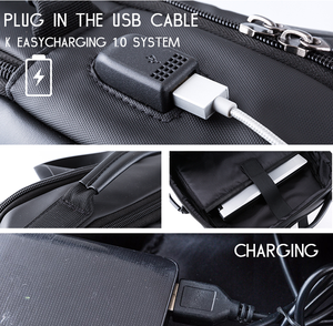 Рюкзак мужской из полиэстера с USB-портом для зарядки и защитой от кражи - Product Image 6