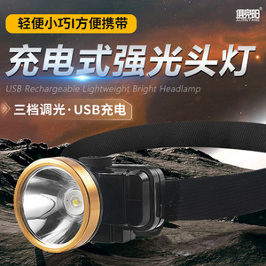Linterna Frontal LED Recargable de 2000 mAh, Impermeable, con Brillo Ajustable, Alcance de 300-499 m, para Trabajo al Aire Libre y Minería - Product Image 4