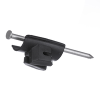 Isolateur robuste à clouer pour poteau en bois de clôture électrique avec clou de 70 mm, compatible avec fil de 2 mm et polycorde, protection UV