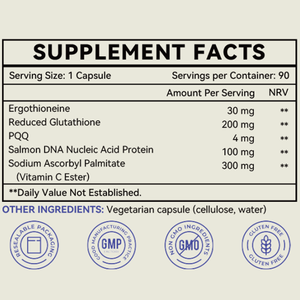 <span class=keywords><strong>C</strong></span>ápsulas de L-Ergotioneína de Marca Privada OEM, 30 mg de Glutatión, PQQ, <span class=keywords><strong>Vitamina</strong></span> <span class=keywords><strong>C</strong></span>, Éster, Suplemento Antioxidante Avanzado para el Cuidado de la Piel para Adultos - Product Image 5