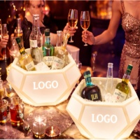 Seau à glace LED 6 litres, porte-boissons robuste pour bar et mariage