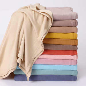 2025 luxe solide motif Abaya vente chaude femmes Jersey châle écharpe doux coton Viscose/Nylon ourlet plié finition Stretch Hijab - Product Image 3