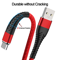 Kabel Pengisian Daya Ponsel USB-C 3ft 6ft 9ft 3A Fast Charging untuk Pemindai Barcode IOS, Printer & Komputer