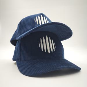 Casquette de baseball unisexe en velours côtelé bleu, personnalisée, 5 panneaux, broderie logo haute qualité, style Dad Hat, pour l'extérieur, motif Dot Fruit - Product Image 2