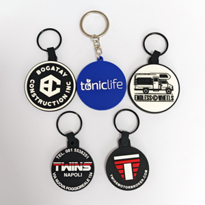 Customized PVC Soft Rubber Keychain 3D Cartoon Shape Keyring with UV Printing Small MOQ Promotional Gift Keychains & Carabiners