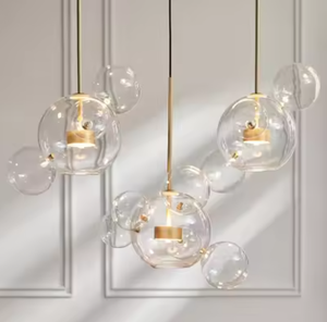 Nuevo diseño Último diseño Creativo Led Glass Bubble Pendant Villa Clear Glass Pendant Light - Product Image 4