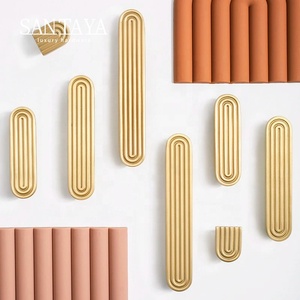 مقابض سانتايا من النحاس المصقول الصلب لخزائن المطبخ وأدراج غرف النوم ومقابض الأثاث - Product Image 1