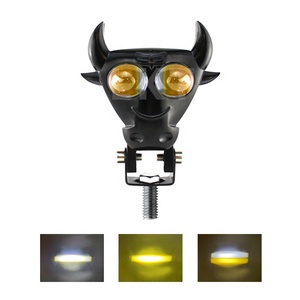 LKT - Faros Antiniebla LED para Motocicleta con Diseño <span class=keywords><strong>de</strong></span> Cuernos <span class=keywords><strong>de</strong></span> Vaca, Doble Color, Luces Auxiliares LED para Motocicleta - Product Image 1