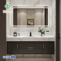 2026 OEM Juerte Modern Ensemble de coiffeuse très vendu, comprenant bureau, armoire, panneau, miroir, lavabo, robinet, pour chambre, salle à manger, salle de bain