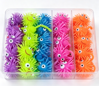 Mini Leuchtender Smiley-Pufferball Blinkender Stacheliger Sensorikball Weicher Quetsch-Stressabbau-Ball für Kinder-Partys