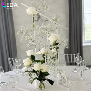 Support floral en métal blanc de luxe LEDA pour événements et fêtes, double couche, rond, en fer forgé, pour décoration de table et toile de fond de mariage - Product Image 4