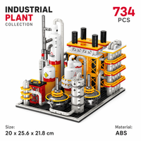 Set de Bloques de Construcción de Ingeniería Petrolera, 734 Piezas, Juguete de Construcción STEM, Kit de Modelo de Refinería de Petróleo, Ladrillos de Construcción Educativos DIY