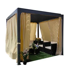 Factory direct 4 Seasons Motorized Bioclimatic Pergola Waterproof Aluminum Garden Pergola Gazebo