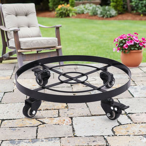 Grand chariot à plantes en métal, <span class=keywords><strong>support</strong></span> à plantes en fer robuste à <span class=keywords><strong>roulettes</strong></span>, chariot à plantes en métal avec <span class=keywords><strong>roulettes</strong></span> <span class=keywords><strong>pour</strong></span> le jardin - Product Image 2