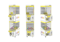 Mini Machine à griffes à Double pont 2 joueurs jouets en peluche Arcade prix grue jeux anglais langue conseil jeton pièce facture accepteur