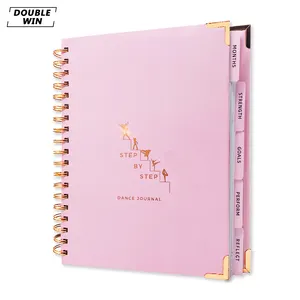 定制印刷个性化螺旋粉色笔记本舞蹈日记