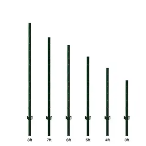 6ft Garden U-Type Fence Post with Anchor Plate Steel U Post for Fencing Trellis & Gates