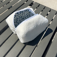 Pochette de maquillage personnalisée avec logo, nouvelle collection, en tissu polaire, en tissu éponge, en tissu sherpa, en peluche douce, en fourrure de teddy, en tissu moelleux