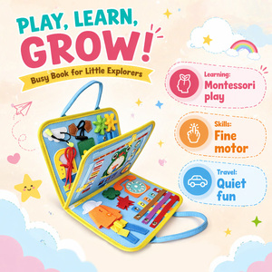 Libro delle Attività <span class=keywords><strong>Montessori</strong></span> a 4 Pagine, Giocattoli Educativi, Libro Sensoriale, Libro Silenzioso in Feltro per Bambini, Il Mio Libro delle Attività dell'Alfabeto - Product Image 4