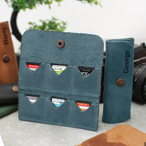 Porte-cartes SD en cuir PU transfrontalier, étui rétro pour cartes mémoire d'appareil photo reflex, porte-médiators de guitare à 6 compartiments - Product Image 2