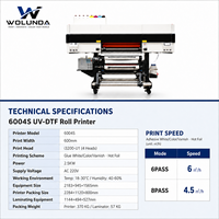 Imprimante DTF UV Rouleau à Rouleau Wolunda de Haute Qualité à Approvisionnement Direct Usine avec Quatre Têtes d'Impression I3200 pour Badges UV en Cristal
