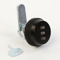 Serrure à combinaison mécanique à 3 chiffres, ronde, en alliage de zinc, serrure de boîte aux lettres en acier inoxydable