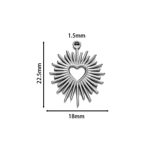 Thorn Heart Pendant 18mm Stainless Steel Plated Gold Silver DIY Jewelry Accessories For Necklace <b>Bracelet</b> Making - Product Image 2