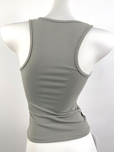 <span class=keywords><strong>Top</strong></span> d'été sans manches de haute qualité pour femmes, logo personnalisé, gilet de sport de fitness à séchage rapide, col carré, haut moulant - Product Image 6