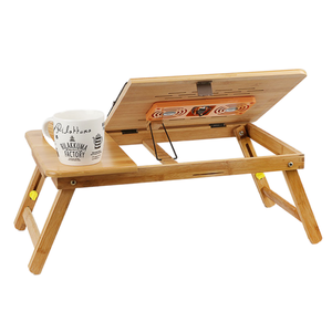 Tablette <span class=keywords><strong>PC</strong></span> réglable en bambou, support de Table, <span class=keywords><strong>plateau</strong></span> de lit pliable, bureau d'ordinateur <span class=keywords><strong>portable</strong></span> avec <span class=keywords><strong>ventilateur</strong></span> de refroidissement - Product Image 3