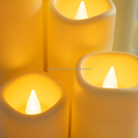 Lilin LED Tanpa Api Laris Manis, Kontrol Jarak Jauh, Baterai, Api 3D untuk Pernikahan, Halloween, Diwali, Liburan, Rumah, Plastik