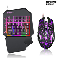 Mini clavier et souris magnétique pour téléphone portable, rétroéclairé, coloré, à une main, pour jeu Free Fire