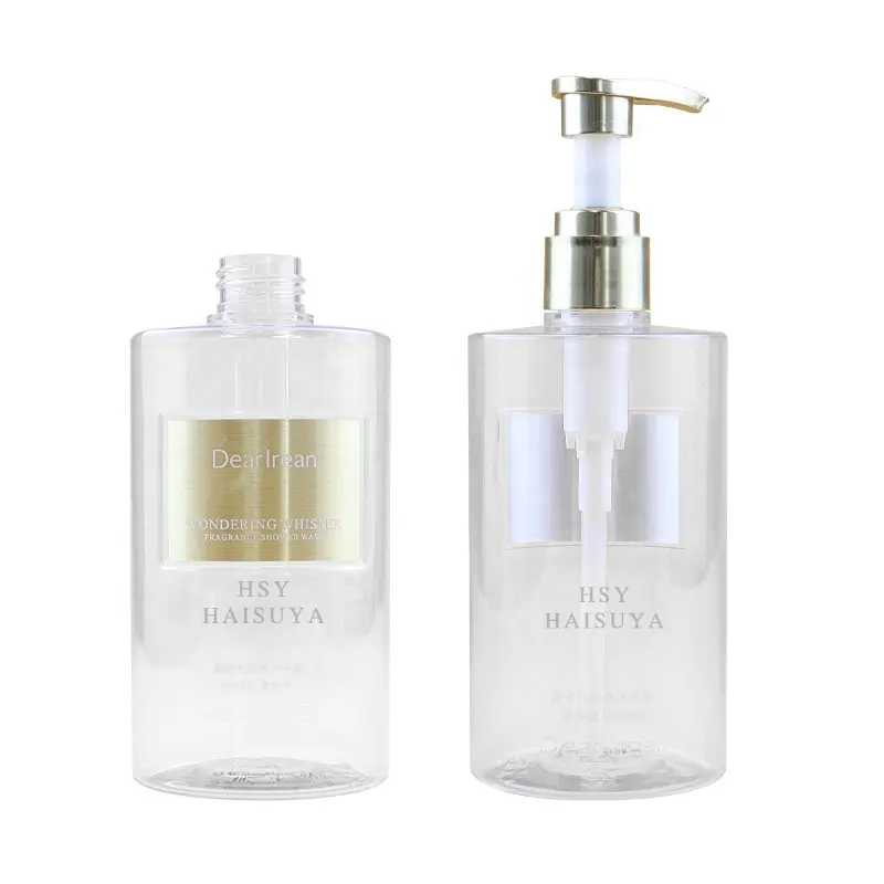 Hot Sale Custom 150ml 250ml 350ml 500ml plastic empty lotion shampoo and conditioner bottles with pump