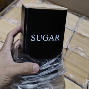 Cao Cấp Màu Đen Màu Trắng Màu Cấp Thực Phẩm Có Thể Rỗng Canister Gỗ Nắp Trà Cà Phê Đường Lưu Trữ Vuông Hộp Thiếc - Product Image 5