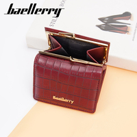 Dompet Wanita Baellerry dengan Resleting, Kulit PU Custom, Dompet Panjang untuk Kartu Identitas, Kartu Bank, dan Uang Koin, Dompet Lipat Tiga, Billeteras Para Mujer