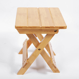 <b>Bamboo</b> Folding <b>Stool</b> 25x22x20.5cm Portable Outdoor Fishing Chair - Product Image 4