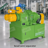 Séparateur de fils de pneus usagés pour ligne de recyclage de pneus, extraction des fils d'acier des bandes et des anneaux coupés