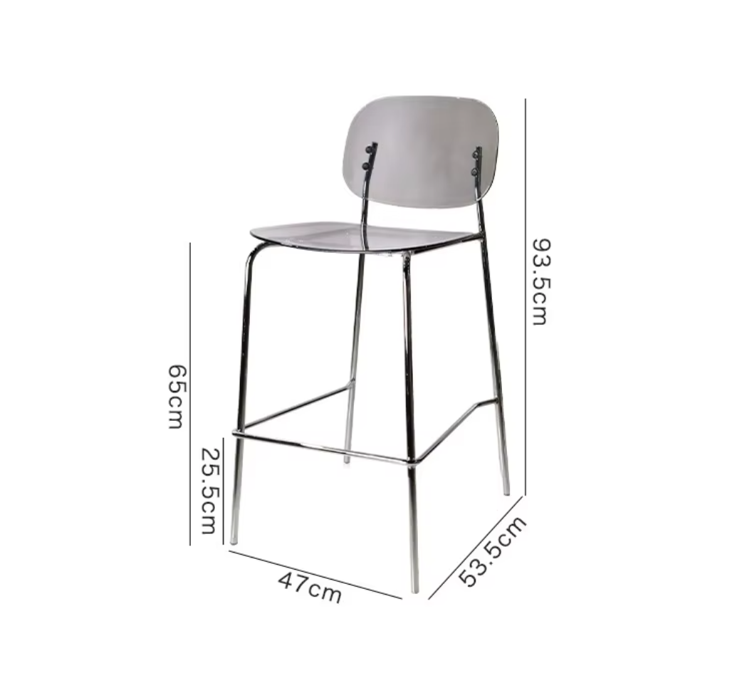 65cm high transparent smoky gray, 90-100cm table