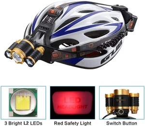 Lampe frontale LED 3000Lm en gros, 3 T6, zoomable, lanterne frontale rechargeable 18650, longue portée pour la chasse - Product Image 6