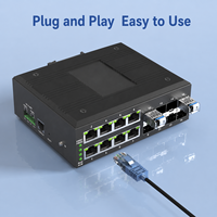 Switch Ethernet Industrial de 8 Puertos Gigabit y 8 Puertos Gigabit SFP con Anillo ERPS, Gestado, para Montaje en Riel DIN