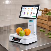 Caisse enregistreuse, terminal de point de vente, système de point de vente tout-en-un, reconnaissance IA, écran tactile 15,6 pouces, balance intégrée, Intel I3, Windows