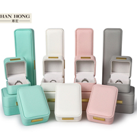 Luxuriöses Minzgrünes PU-Leder Schmuckbox-Set mit Individuellem Metall-Namensschild für Ring, Halskette, Armband Geschenkbox für Schmuckgeschäfte
