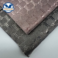 Tissu synthétique brillant en vinyle PU, tissu brillant en similicuir PU pour chaussures et sacs pour femmes