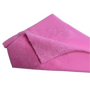 Pink Flannel <b>Fabric</b> 100% Polyester 58/60 Inch Width Quick-Dry Home Textile Towel Material <b>Medium</b> Weight Woven Plain Style - Product Image 1